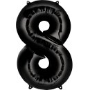 Globos Folienballon -Zahl 8- Schwarz Folie 86cm-1St