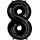 Globos Folienballon -Zahl 8- Schwarz Folie 86cm-1St