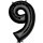Globos Folienballon -Zahl 9- Schwarz Folie 86cm-1St