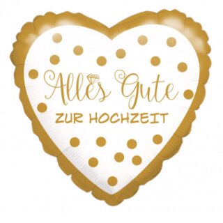 Anagram Folienballon Alles Gute zur Hochzeit Goldene Konfetti  ø43cm-1St