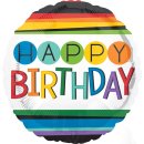 Luftballon Happy Birthday Bunt Folie &oslash;43cm
