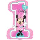 Luftballon -Zahl 1- Minnie Maus Birthday Rosa Folie 71cm