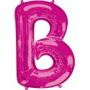 Luftballon Buchstabe B Pink Folie ca 86cm