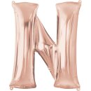 Anagram Folienballon Buchstabe N Rosegold Folie 86cm-1St