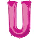 Luftballon Buchstabe U Pink Folie ca 86cm