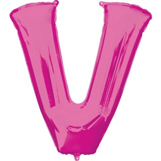 Anagram Folienballon Buchstabe V Pink Folie 86cm-1St