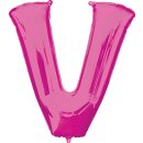 Anagram Folienballon Buchstabe V Pink Folie 86cm-1St