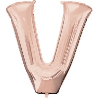 Anagram Folienballon Buchstabe V Rosegold Folie 86cm-1St