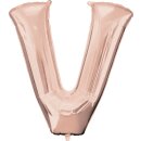 Anagram Folienballon Buchstabe V Rosegold Folie 86cm-1St