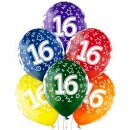 Belbal Premium Luftballon -Zahl 16- ø30cm Mix-6St