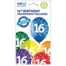 Belbal Premium Luftballon -Zahl 16- ø30cm Mix-6St