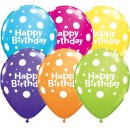 6 Luftballons Happy Birthday bunt ø30cm