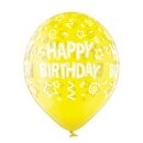 Belbal Premium Luftballon Happy Birthday ø30cm bunt klar-6St