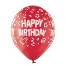 Belbal Premium Luftballon Happy Birthday ø30cm bunt klar-6St