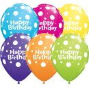 Belbal Premium Luftballon Happy Birthday ø30cm bunt klar-6St