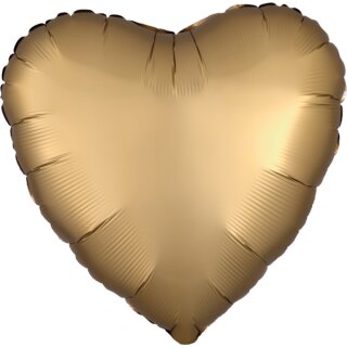 Anagram Folienballon Herz Gold Satin  ø45cm-1St
