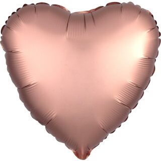 Anagram Folienballon Herz Rosegold Satin  ø45cm-1St