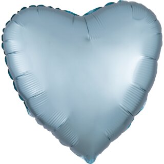 Anagram Folienballon Herz Blau-Stahl Satin  ø45cm unverpackt-1St