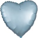 Luftballon Blau Stahl Satin Folie-Herz ø45cm