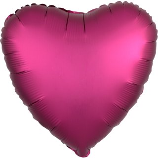 Herzballon Pink Seidenglanz Folie ø45cm