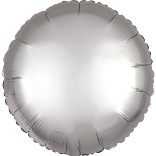 Luftballon Silber Platinum Satin Folie &oslash;45cm
