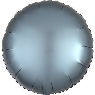 Luftballon Blau Stahl Satin Folie &oslash;45cm