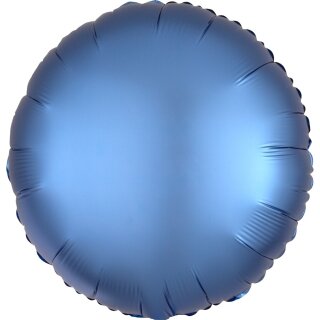 Anagram Folienballon Blau Azur Satin ø45cm unverpackt-1St
