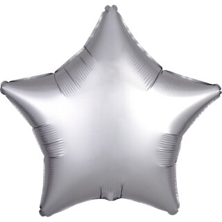 Anagram Folienballon Stern Silber Platinum Satin ø45cm-1St