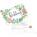 luftballonsDE Ballonflugkarte Wedding Blumen-50St