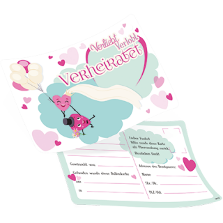 luftballonsDE Ballonflugkarte verliebt verlobt verheiratet-50St