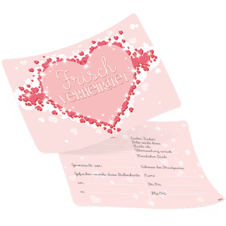 luftballonsDE Ballonflugkarte Frisch verheiratet Herz rosa-50St