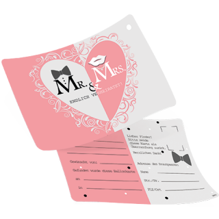 luftballonsDE Ballonflugkarte Mr & Mrs endlich verheiratet-50St