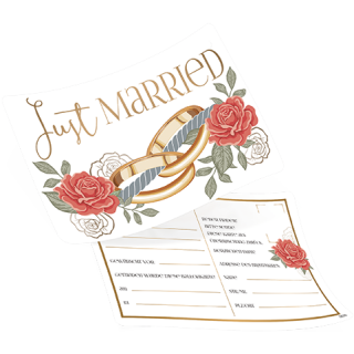 luftballonsDE Ballonflugkarte Just Married Ringe-50St