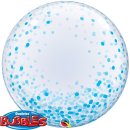Luftballon Deco Klar Konfetti Blau Bubble Folie &oslash;61cm