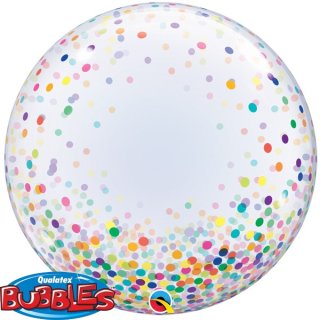 Luftballon Deco Klar Konfetti Bunt  Bubble Folie ø61cm