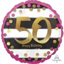 Luftballon -Zahl 50- Happy Birthday Mix Folie ø45cm