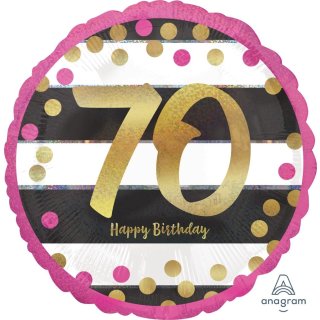 Luftballon -Zahl 70- Happy Birthday Mix Folie ø45cm