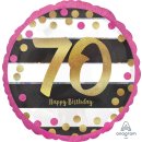 Luftballon Zahl 70 Happy Birthday Gold Pink Folie...