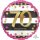 Luftballon Zahl 70 Happy Birthday Gold Pink Folie &oslash;45cm