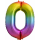 Globos Folienballon -Zahl 0- Regenbogen Folie 86cm-1St
