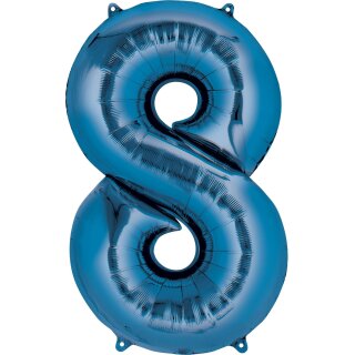 Godan Folienballon -Zahl 8- Blau 35cm-1St