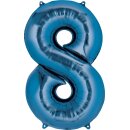 Godan Folienballon -Zahl 8- Blau 35cm-1St