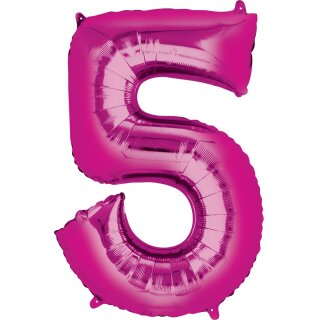Godan Folienballon -Zahl 5- Pink 35cm-1St