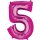 Godan Folienballon -Zahl 5- Pink 35cm-1St