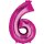 Godan Folienballon -Zahl 6- Pink 35cm-1St