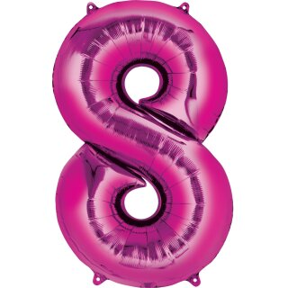 Godan Folienballon -Zahl 8- Pink 35cm-1St