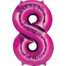 Godan Folienballon -Zahl 8- Pink 35cm-1St