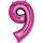 Globos Folienballon -Zahl 9- Pink 35cm-1St