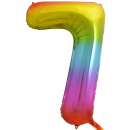 Globos Folienballon -Zahl 7- Regenbogen Folie 86cm-1St