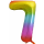 Globos Folienballon -Zahl 7- Regenbogen Folie 86cm-1St